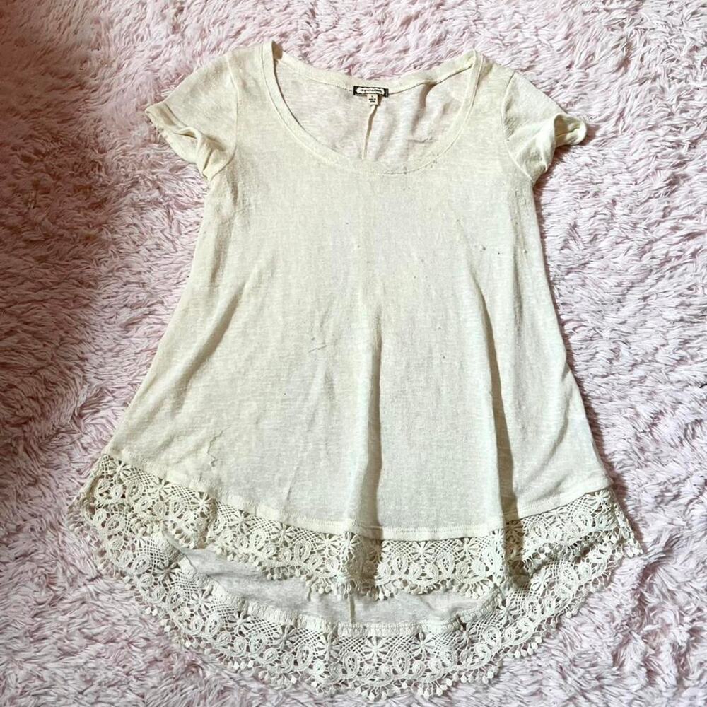 Cream Bohemian Coquette Twee Soft Minimalist Fairy Core‎ Ethereal Whimsical Top